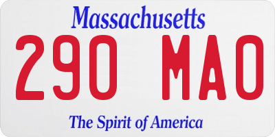 MA license plate 290MA0