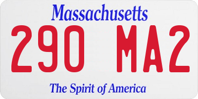 MA license plate 290MA2