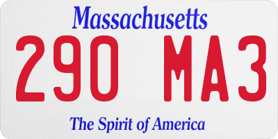 MA license plate 290MA3