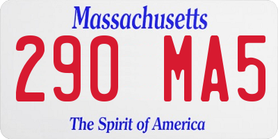 MA license plate 290MA5