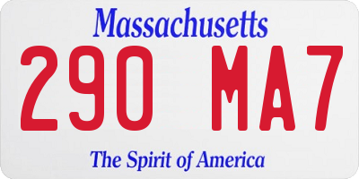 MA license plate 290MA7