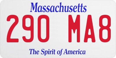 MA license plate 290MA8