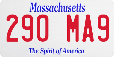 MA license plate 290MA9