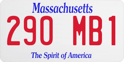 MA license plate 290MB1