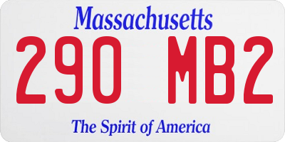 MA license plate 290MB2