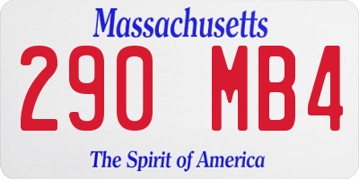 MA license plate 290MB4
