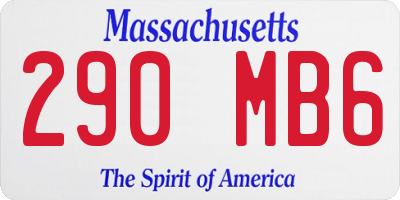 MA license plate 290MB6