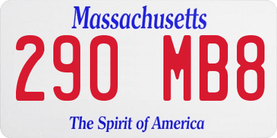 MA license plate 290MB8