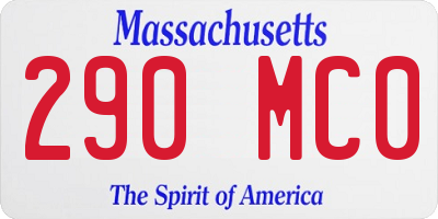 MA license plate 290MC0