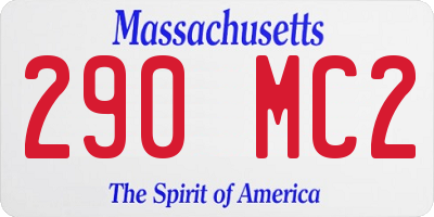MA license plate 290MC2