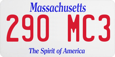 MA license plate 290MC3