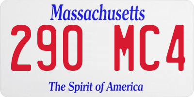 MA license plate 290MC4