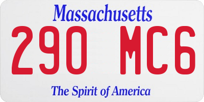 MA license plate 290MC6