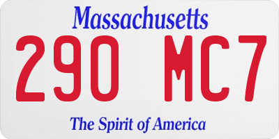MA license plate 290MC7