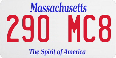 MA license plate 290MC8