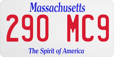 MA license plate 290MC9