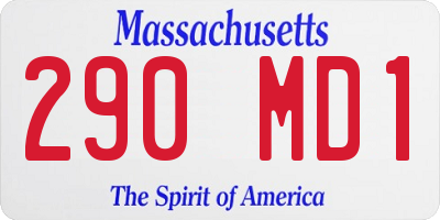 MA license plate 290MD1