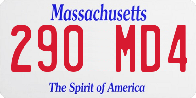 MA license plate 290MD4