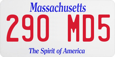 MA license plate 290MD5
