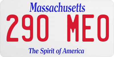 MA license plate 290ME0