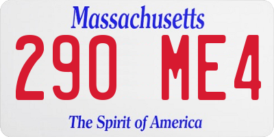 MA license plate 290ME4