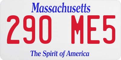 MA license plate 290ME5
