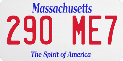 MA license plate 290ME7