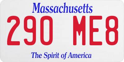 MA license plate 290ME8