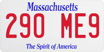 MA license plate 290ME9