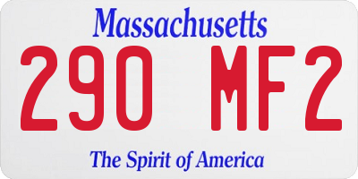 MA license plate 290MF2