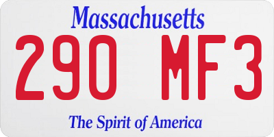 MA license plate 290MF3