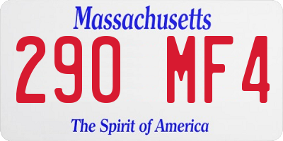 MA license plate 290MF4
