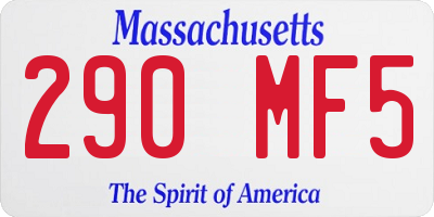 MA license plate 290MF5