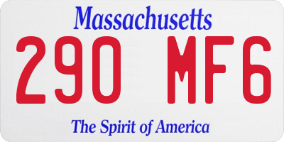 MA license plate 290MF6