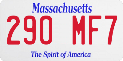 MA license plate 290MF7