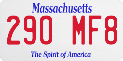 MA license plate 290MF8