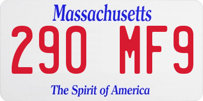 MA license plate 290MF9