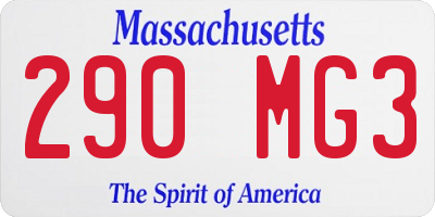 MA license plate 290MG3
