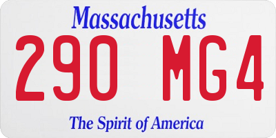 MA license plate 290MG4