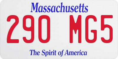 MA license plate 290MG5