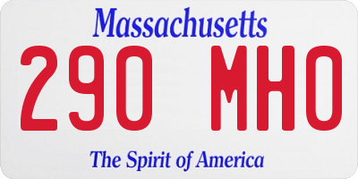 MA license plate 290MH0