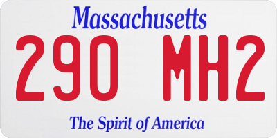 MA license plate 290MH2