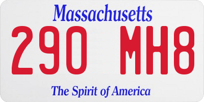 MA license plate 290MH8