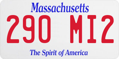 MA license plate 290MI2