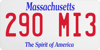 MA license plate 290MI3