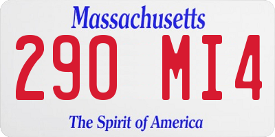 MA license plate 290MI4