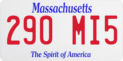 MA license plate 290MI5