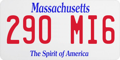 MA license plate 290MI6