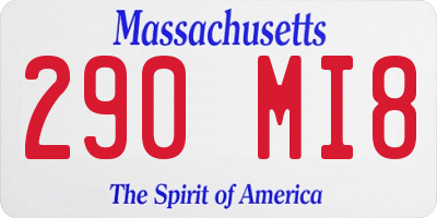 MA license plate 290MI8