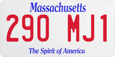 MA license plate 290MJ1